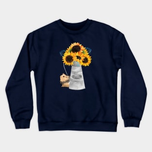 Sunflowers and Guinea Pig Crewneck Sweatshirt